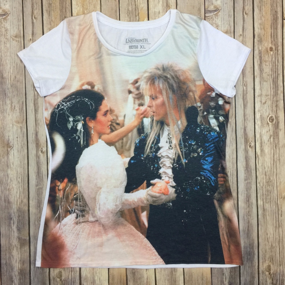 Labyrinth Shirt XL 80s Fantasy Bowie Top